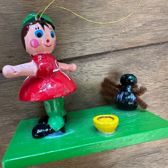 Vintage nursery rhyme storybook Wood Ornaments Handmade Christmas set of 10 - Picture 4 of 13